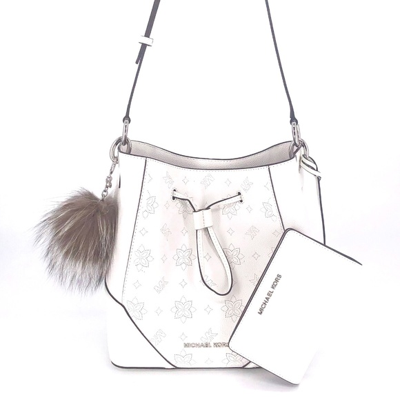 michael kors white bucket bag